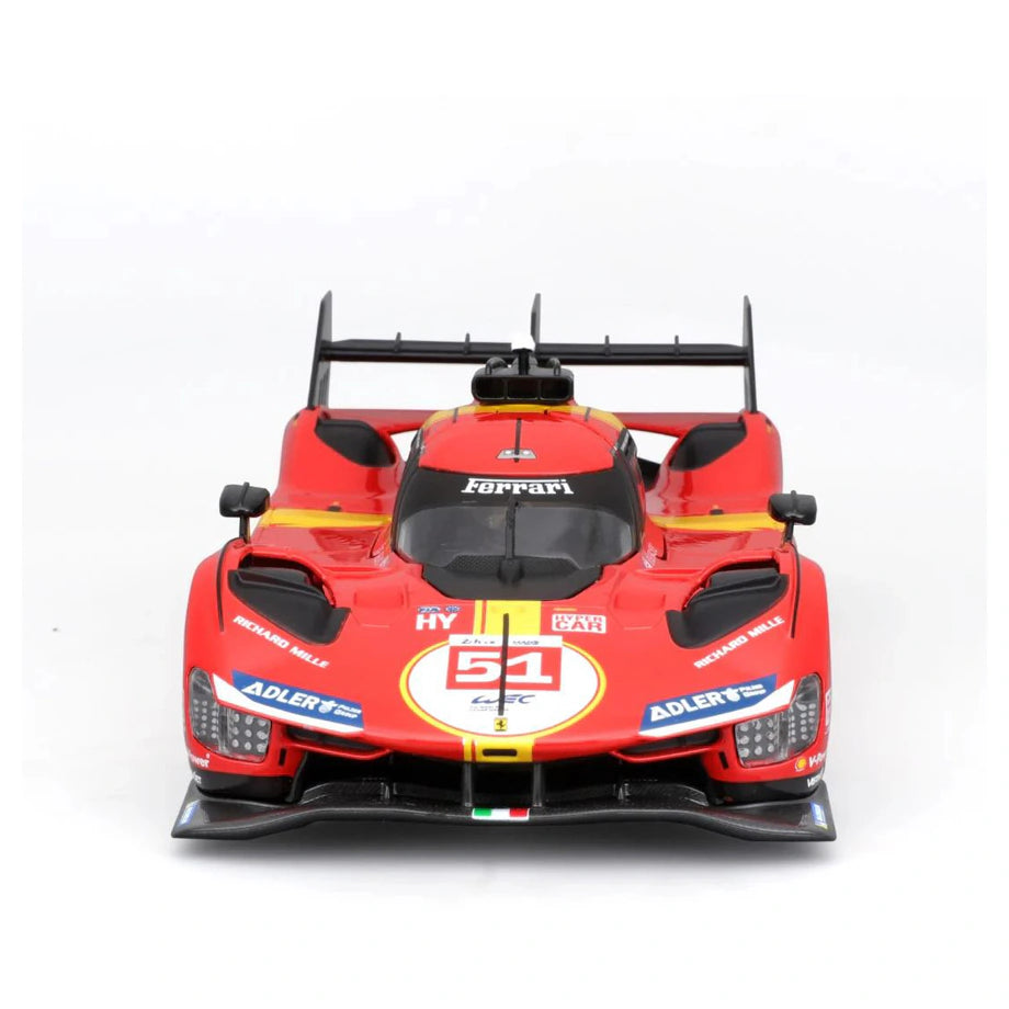Bburago 24H Lemans 2023 Ferrari Racing Die-Cast Metal Car Kit 34-Pieces (Red)