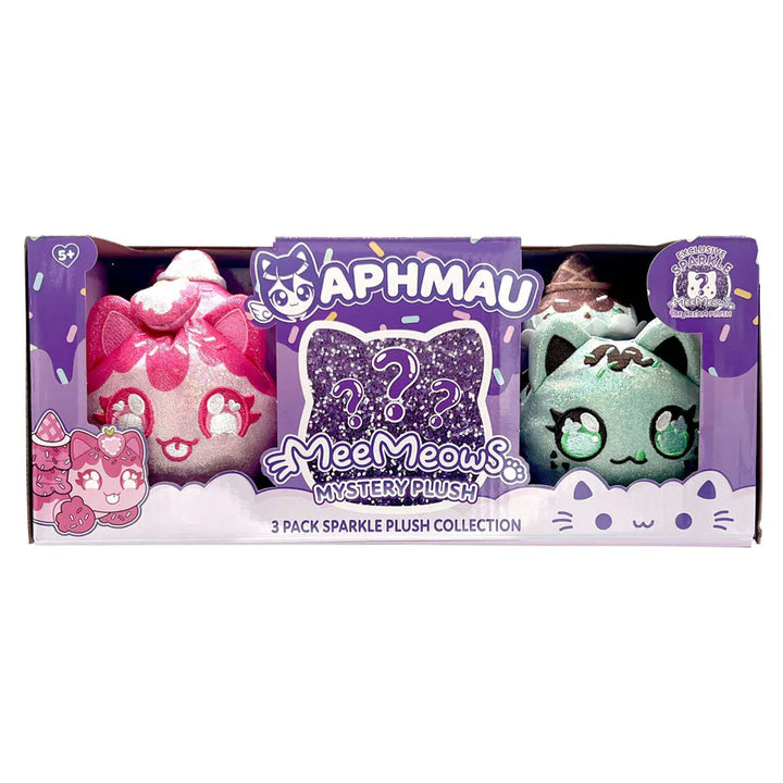 Aphmau MeeMeowS Sparkle Ice Cream Mystery Plush Toy (Pack of 3, Assorted, 15.24 cm)
