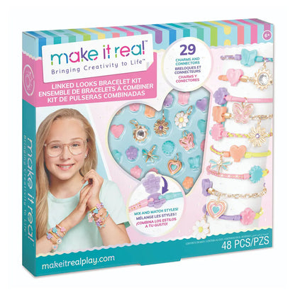 Make It Real DIY Linked Looks Bracelet Making Kit (48 Pieces)