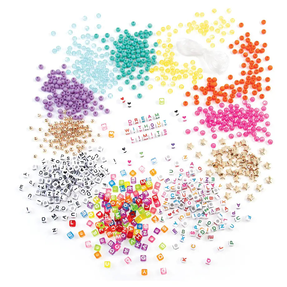 Make It Real Say Yes! Alphabet Bead Bracelet Making DIY Kit (1008 Pieces)