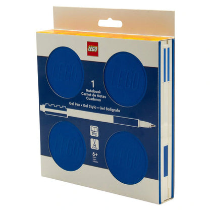 LEGO Locking Notebook With Gel Pen, 192 Pages, Hardcover (Blue)