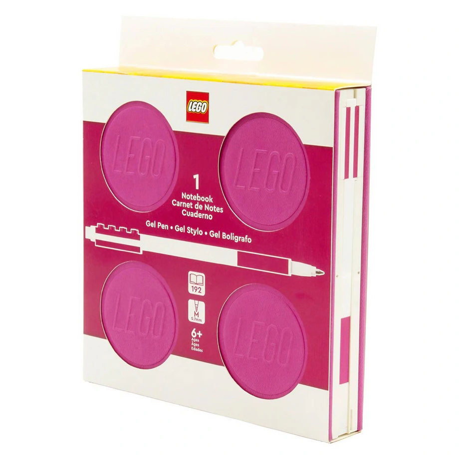 LEGO Locking Notebook With Gel Pen 192 Pages, Hardcover (Violet)