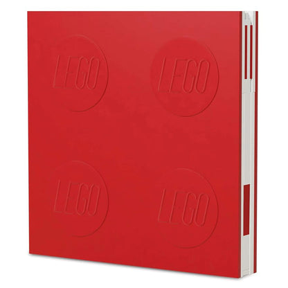 LEGO Locking Notebook With Gel Pen 192 Pages, Hardcover (Red)