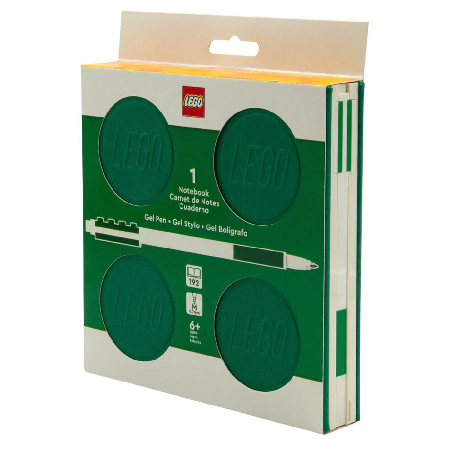 LEGO Locking Notebook With Gel Pen 192 Pages, Hardcover (Green)