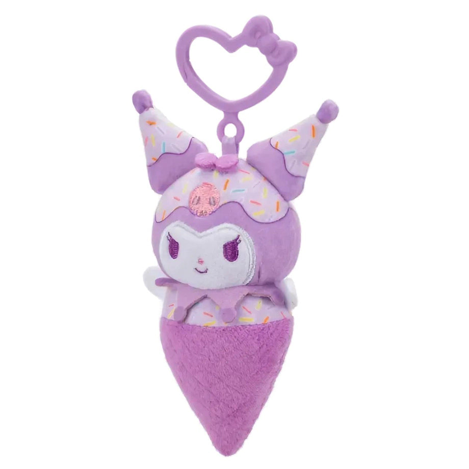 Sanrio Hello Kitty and Friends Kuromi Ice Cream Cone Clip-On Plush Toy (10 cm)