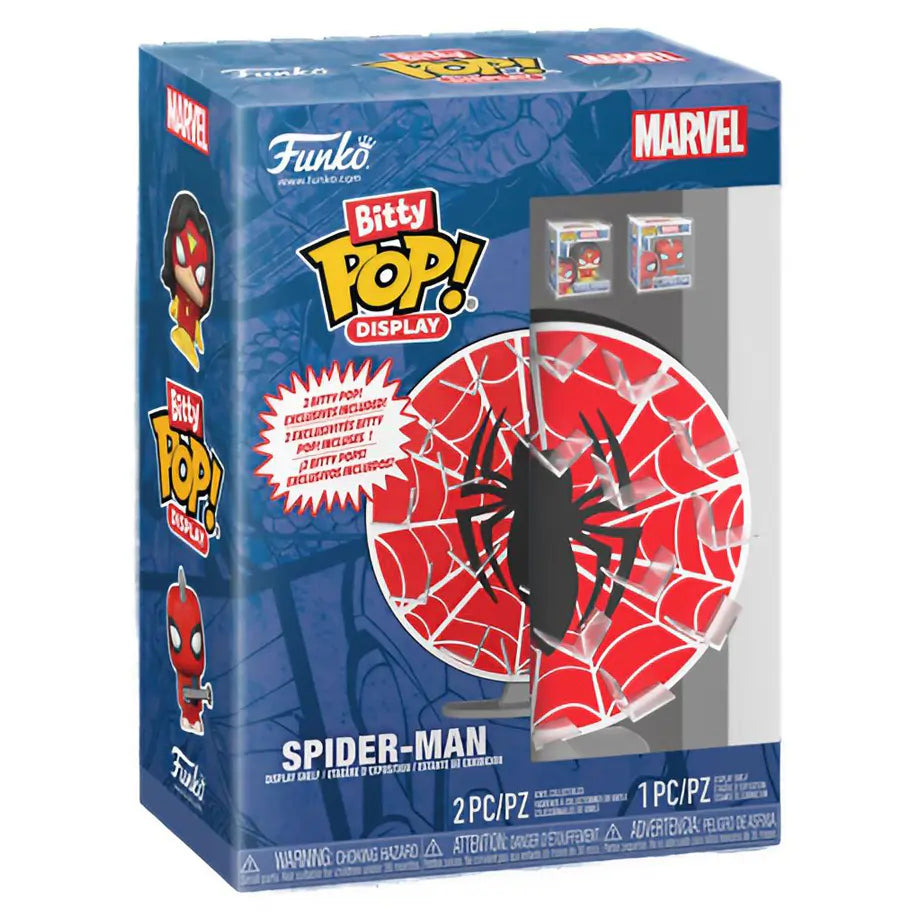 Funko Bitty POP! Marvel  Spider-Man Web Display Shelf with Spider-Woman & Spider-Punk Vinyl Figures