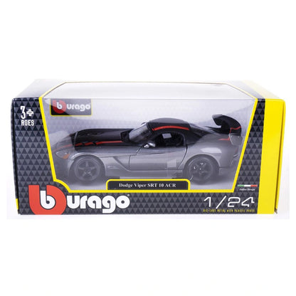 Bburago Dodge Viper SRT 10 ACR Die-cast Car (1:24, Grey/Red)