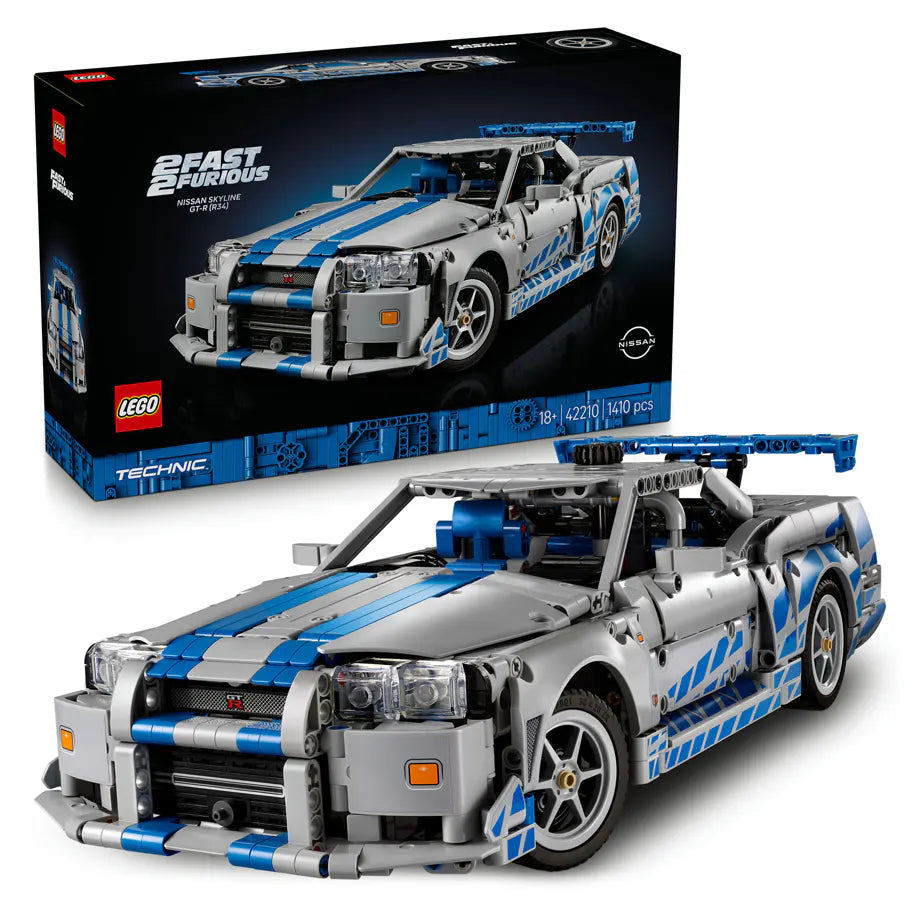 LEGO Technic 2 Fast 2 Furious Nissan Skyline Gt-R (R34) Car Building Set (1,410 Pieces)