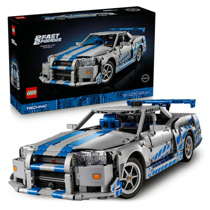 LEGO Technic 2 Fast 2 Furious Nissan Skyline Gt-R (R34) Car Building Set (1,410 Pieces)