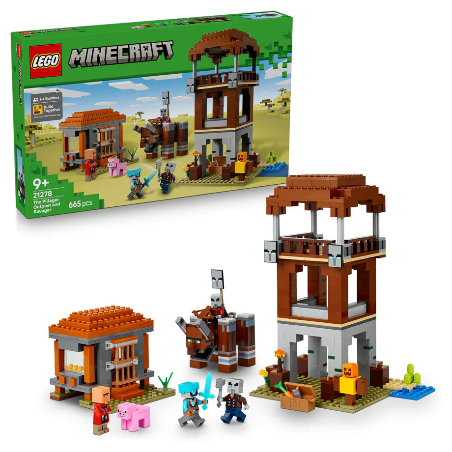 LEGO Minecraft The Pillager Outpost And Ravager Building Set (665 Pieces)