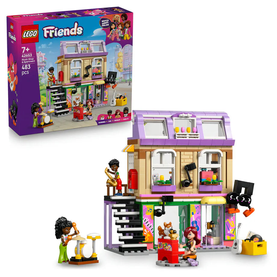 LEGO Friends Music Shop & Apartment Building Set (483 Pieces)