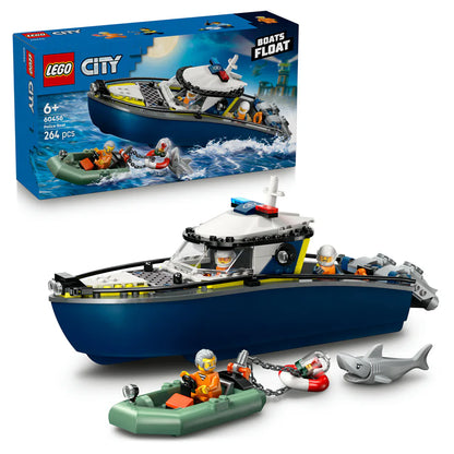 LEGO City Police Boat Chase Building Set (264 Pieces)