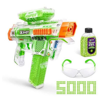 X-Shot Glow Hyper Gel Motorized Nightstrike Medium Blaster with 5,000 Gel Pellets & Eye Gear