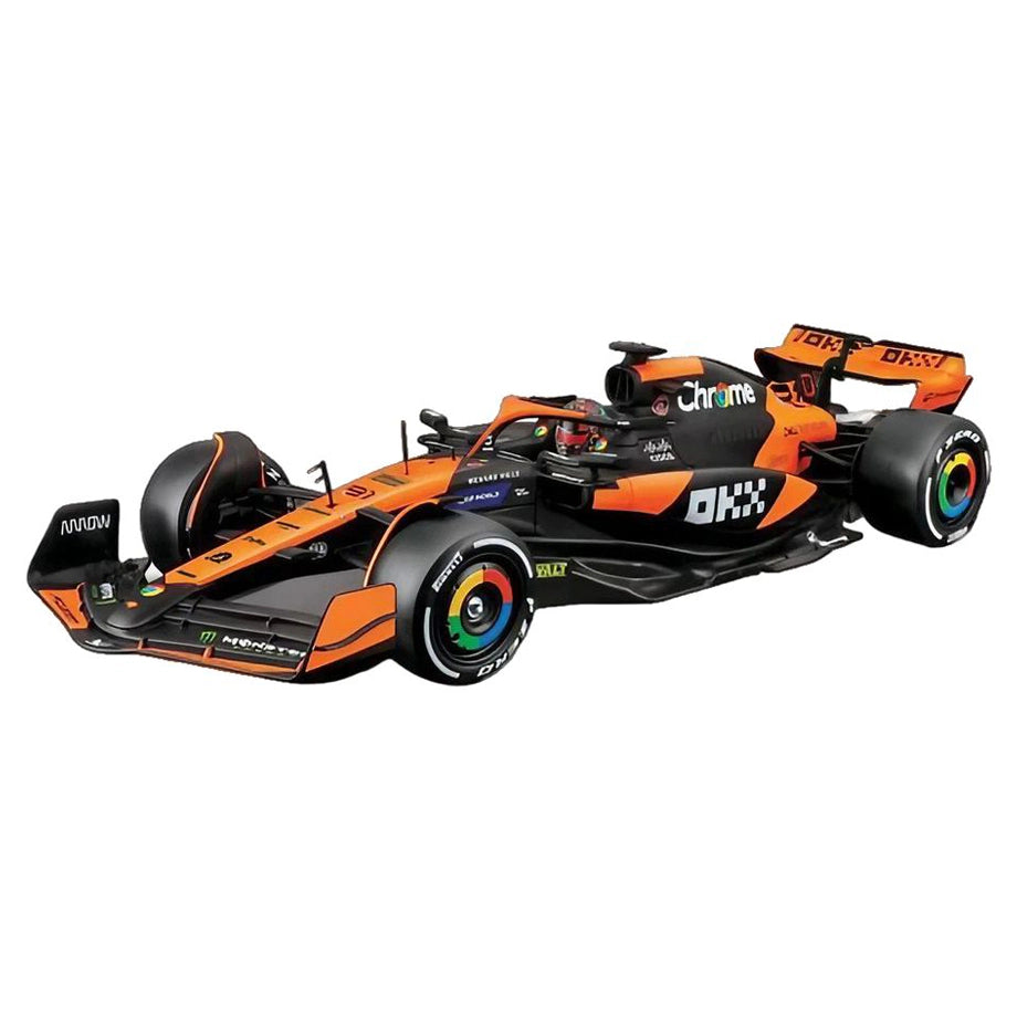 Bburago F1 Miami Grand Prix Mclaren Oscar Piastri Die-Cast Metal Kit (Orange/Black)