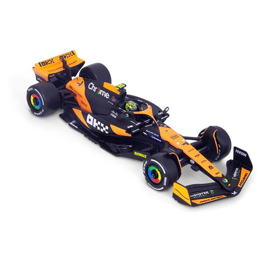 Bburago F1 Miami Grand Prix Mclaren  Lando Norris Die-Cast Car (Orange/Black)