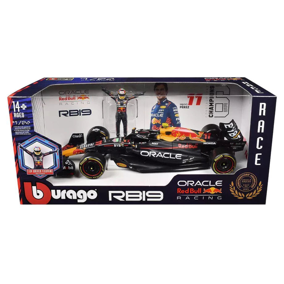 Bburago F1 2023 Oracle Red Bull Sergio Perez Die-Cast Car With Pilot Figure