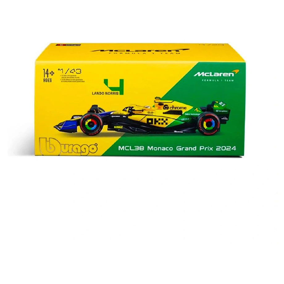 Bburago F1 Monaco Grand Prix (Senna 30Th Anniversary) Mclaren Lando Norris Die-Cast Car