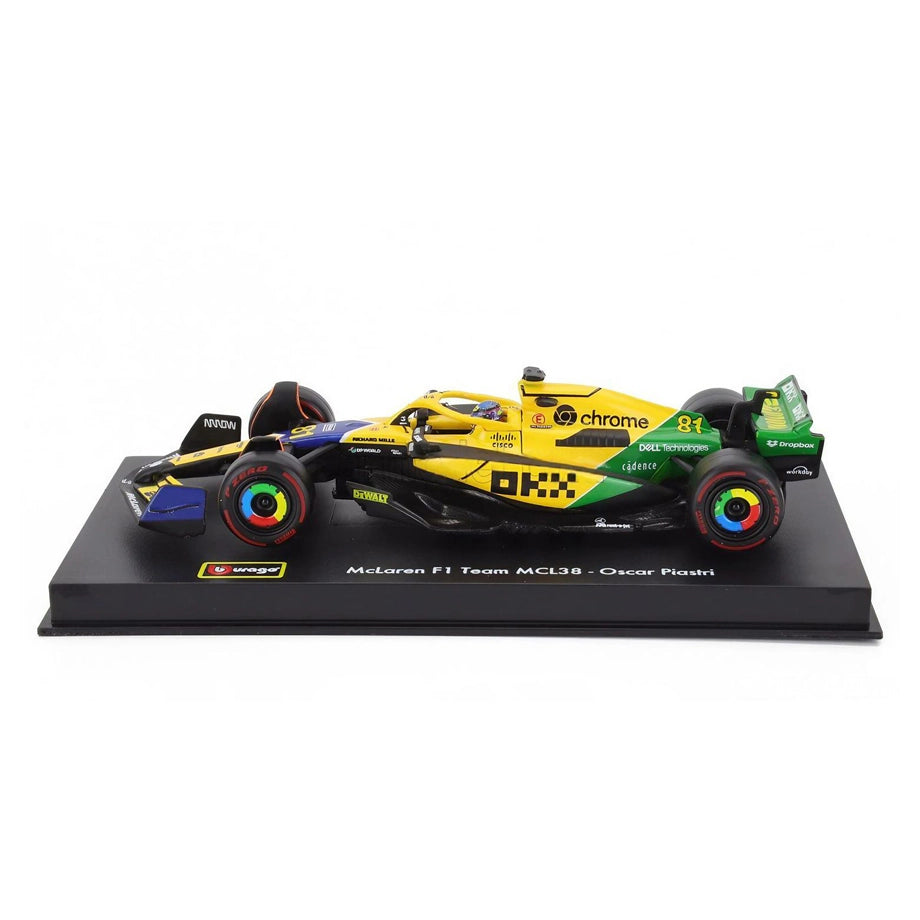 Bburago F1 Monaco Grand Prix Mclaren Oscar Piastri Die-Cast Car (Yellow)