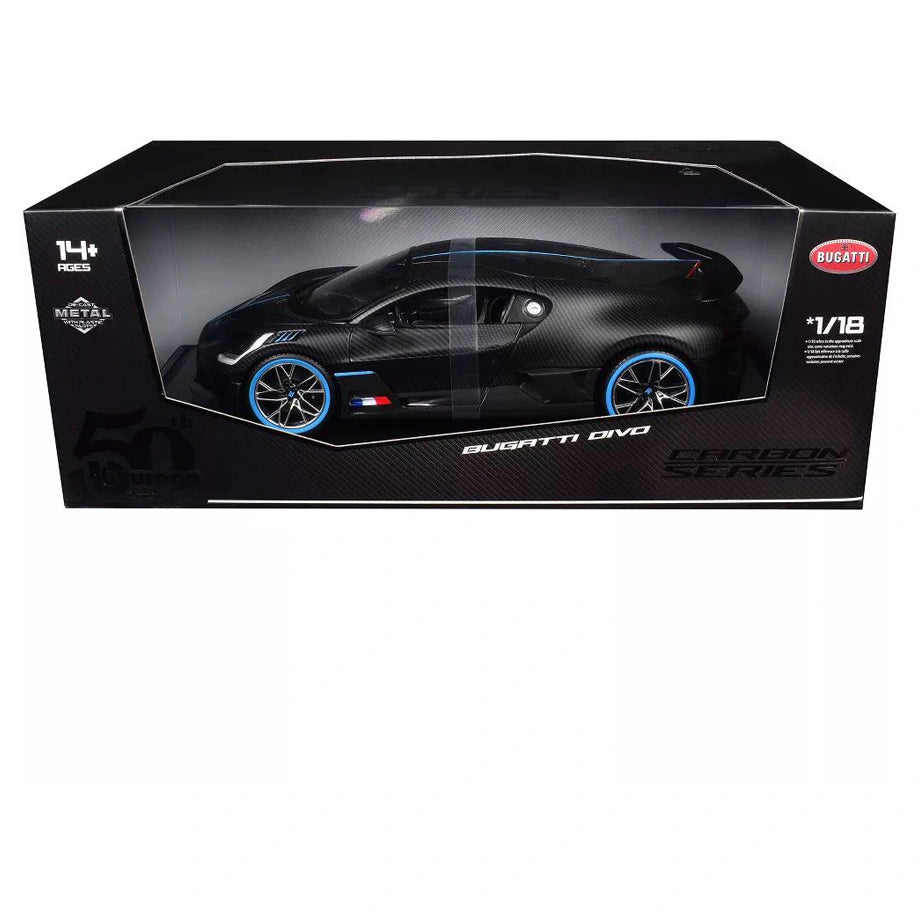 Bburago Carbon Bugatti Divo Die-Cast Car(Black/Blue)
