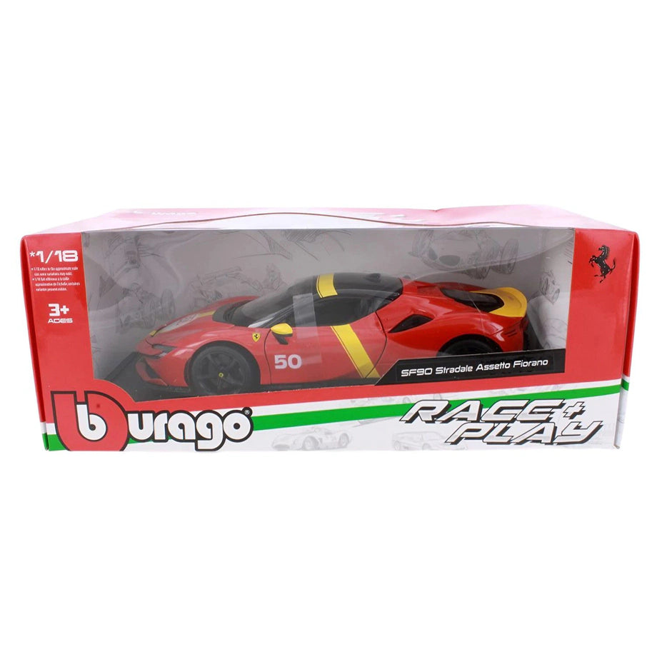Bburago Race & Play Ferrari Stradale Assetto Fiorano Die-Cast Car (Red)