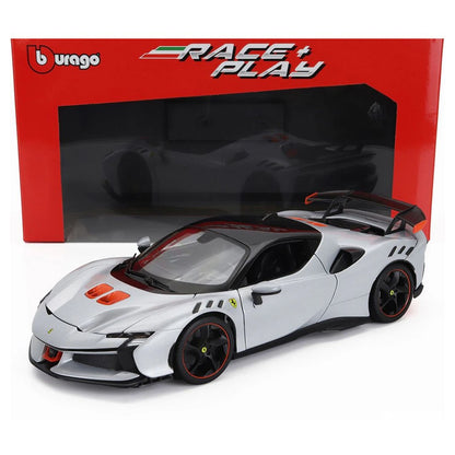 Bburago Race & Play Ferrari Stradale Die-Cast Car (Silver/Black)
