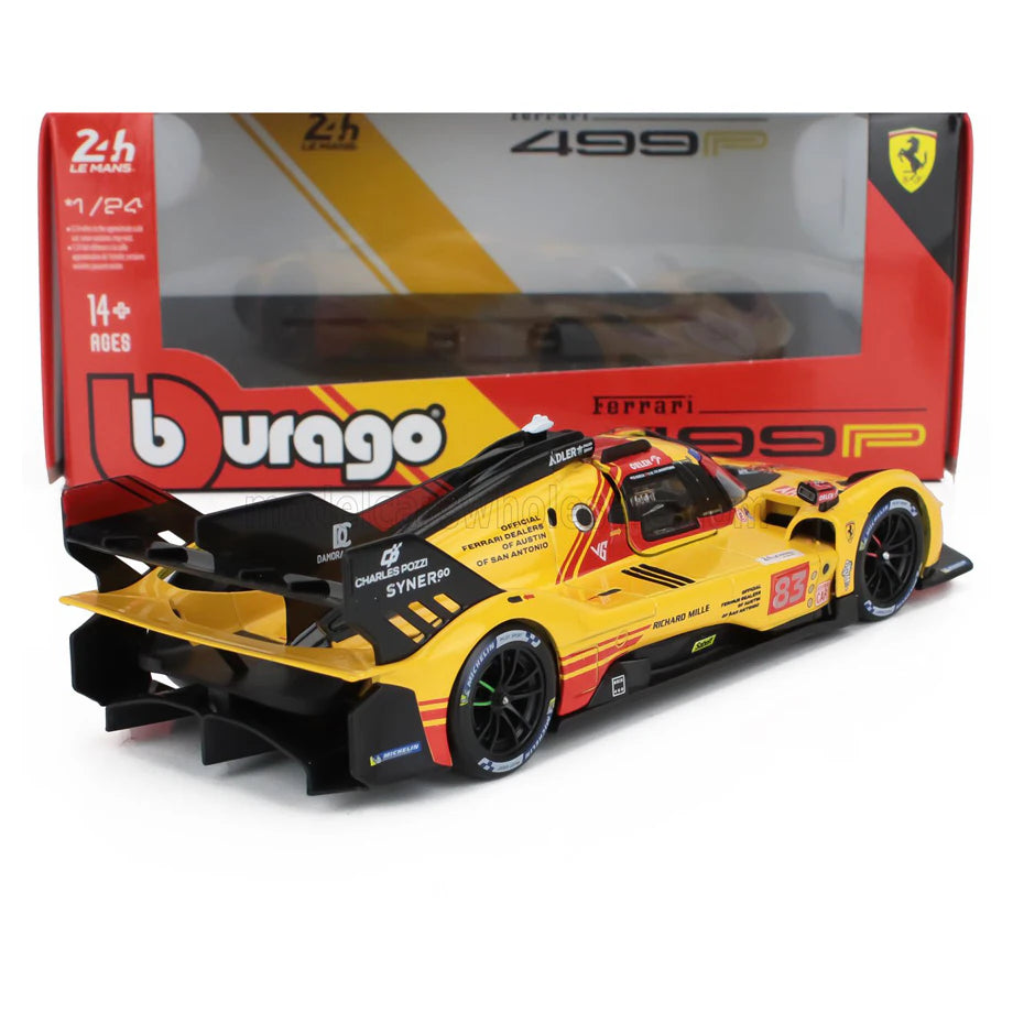 Bburago Hypercar 2024 Ferrari Robert Kubica Die-Cast Car (Yellow/Red)