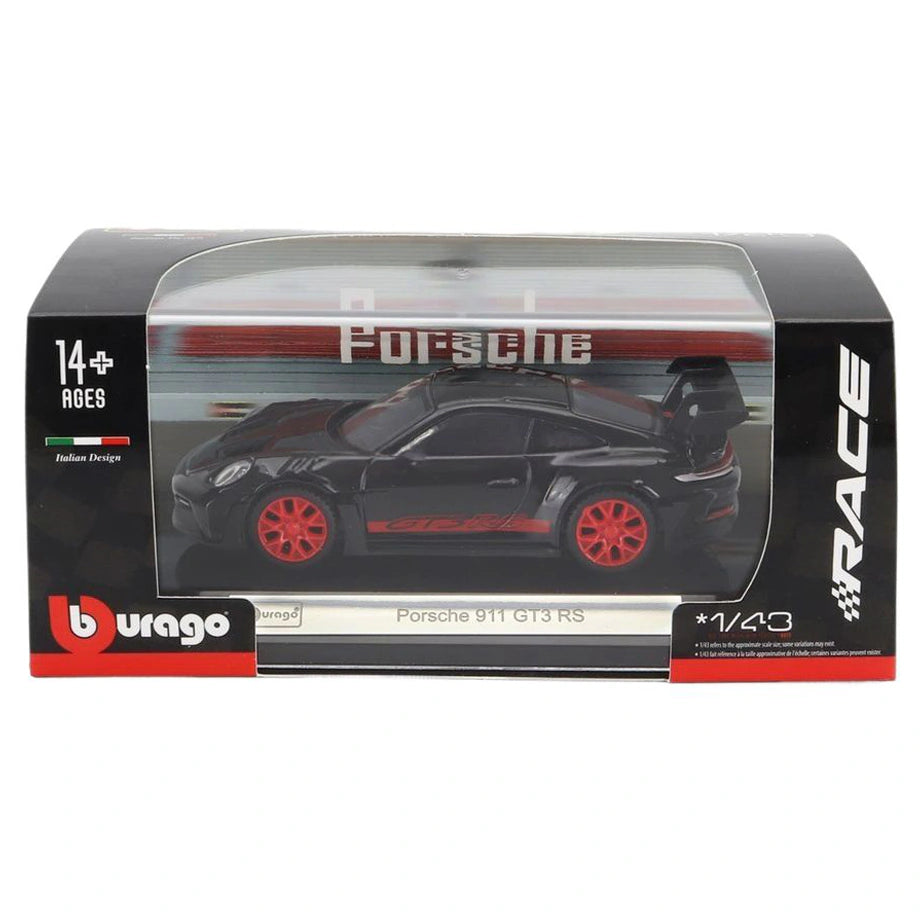 Bburago Race Porsche Gt3 Rs Die-Cast Car (Black/Red)