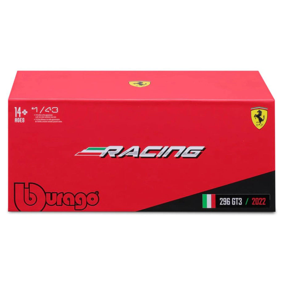 Bburago Ferrari Gt3 2022 Die-Cast Car Red/Yellow)