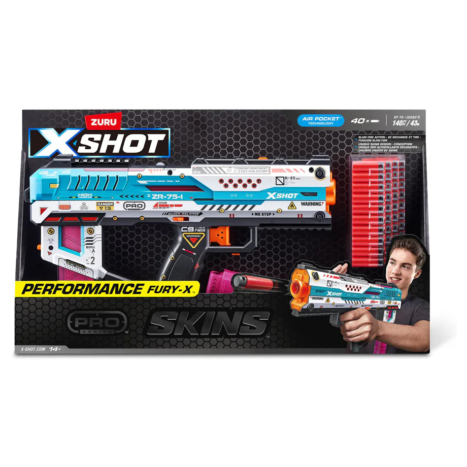 X-Shot Skins Pro Series Fury-X Blaster with 40 Darts