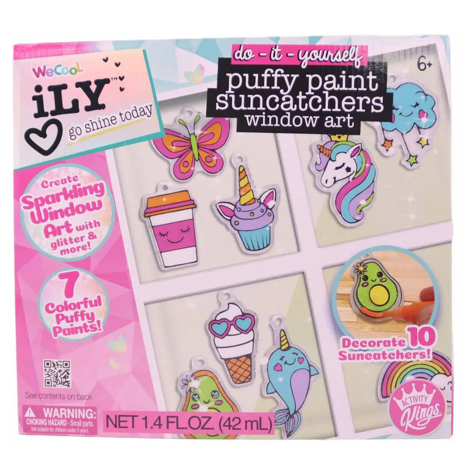 WeCool iLY DIY Puffy Paint Suncatchers Window Art Craft Kit (25 Pieces)