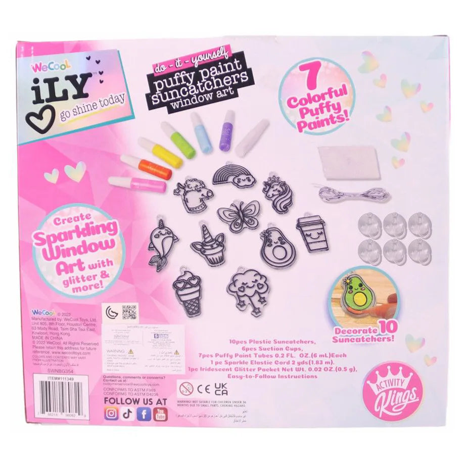 WeCool iLY DIY Puffy Paint Suncatchers Window Art Craft Kit (25 Pieces)