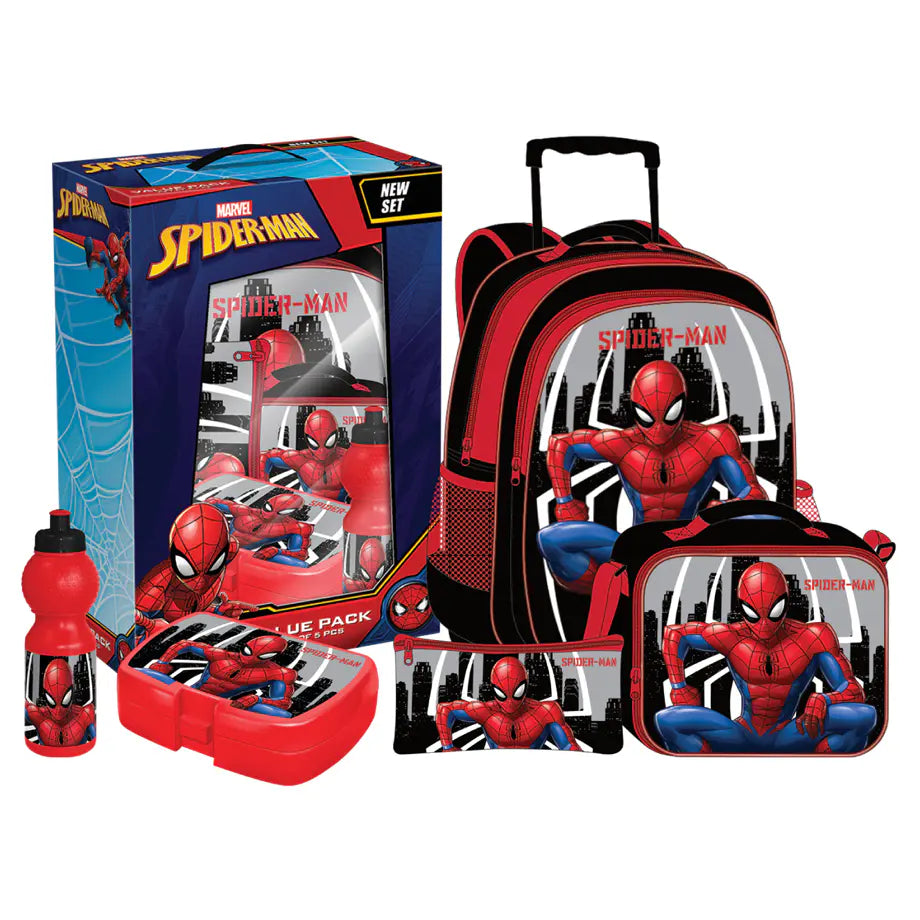 Hasbro Marvel Spider-Man in the City 5-in-1 School Value Pack with Trolley Backpack
