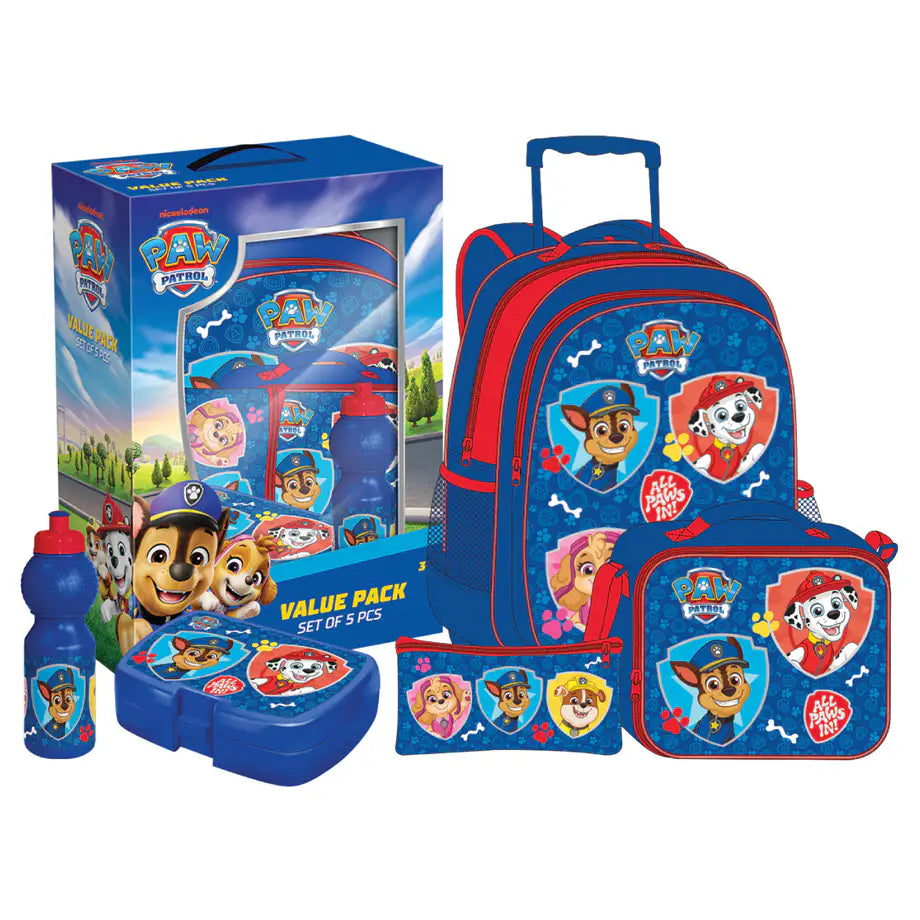 PAW Patrol All Paws In 5-in-1 School Value Pack with Trolley Backpack