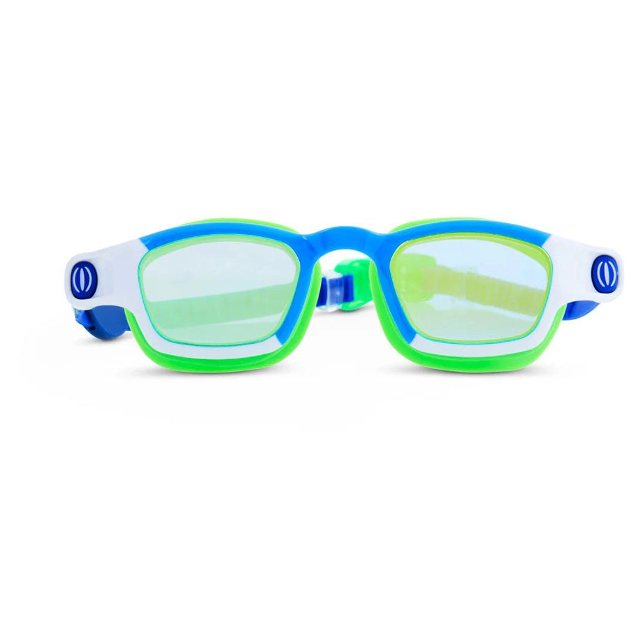 Bling2O Sage Surfer Short Fin Shark Swim Goggles (Green/Blue)