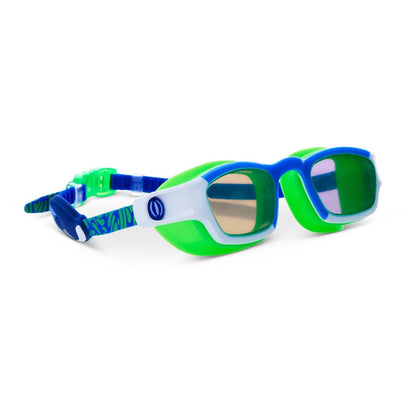 Bling2O Sage Surfer Short Fin Shark Swim Goggles (Green/Blue)