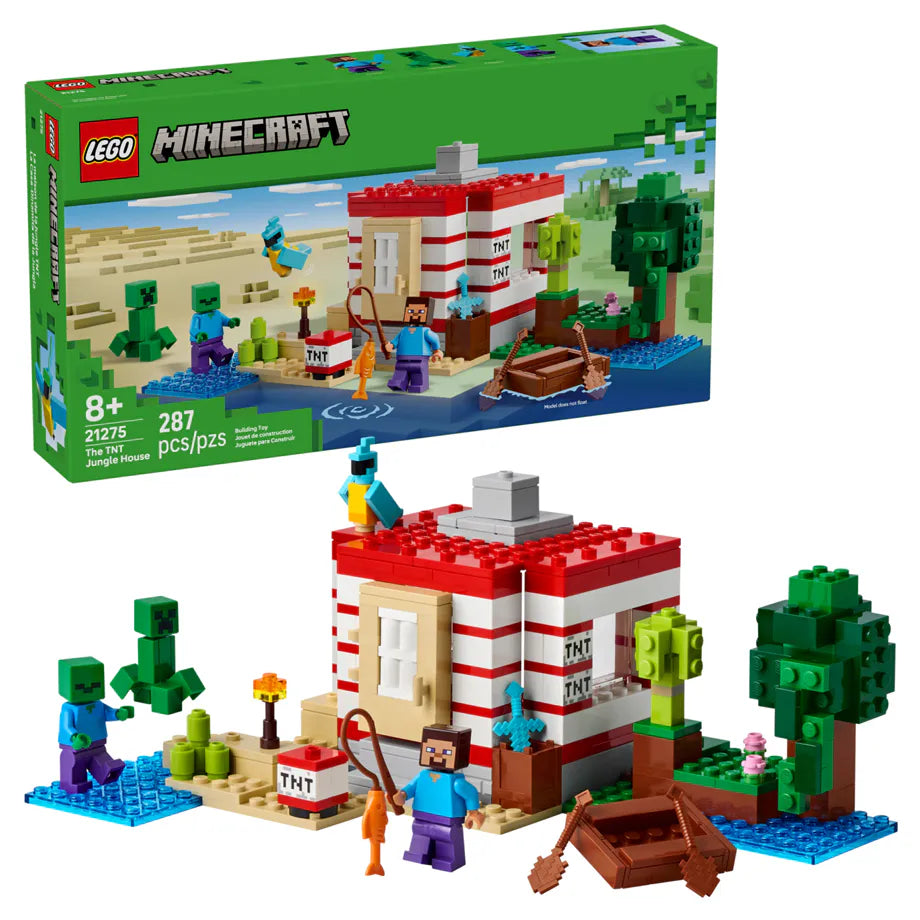 LEGO Minecraft The Tnt Jungle House Building Set (287 Pieces)