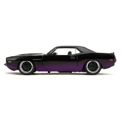 Jada Pink Slips Night Run 1973 Plymouth Barracuda Die-cast Car (Black/Purple)