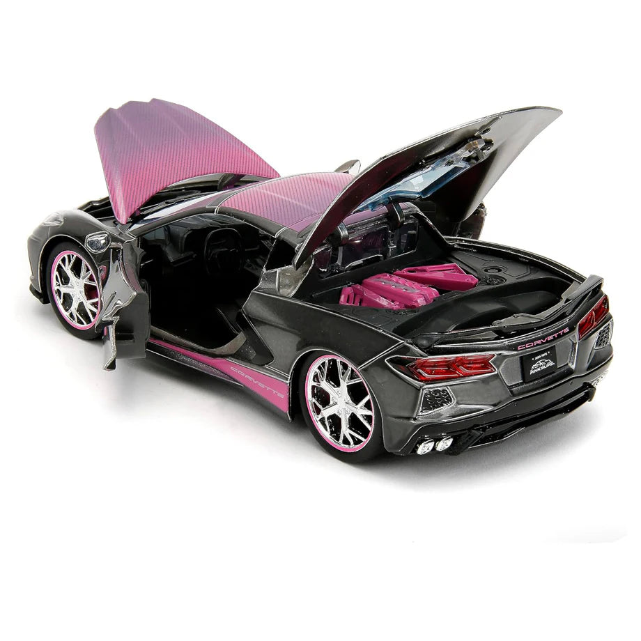 Jada Pink Slips 2020 Chevrolet Corvette Stingray Die-cast Car (Black/Pink)