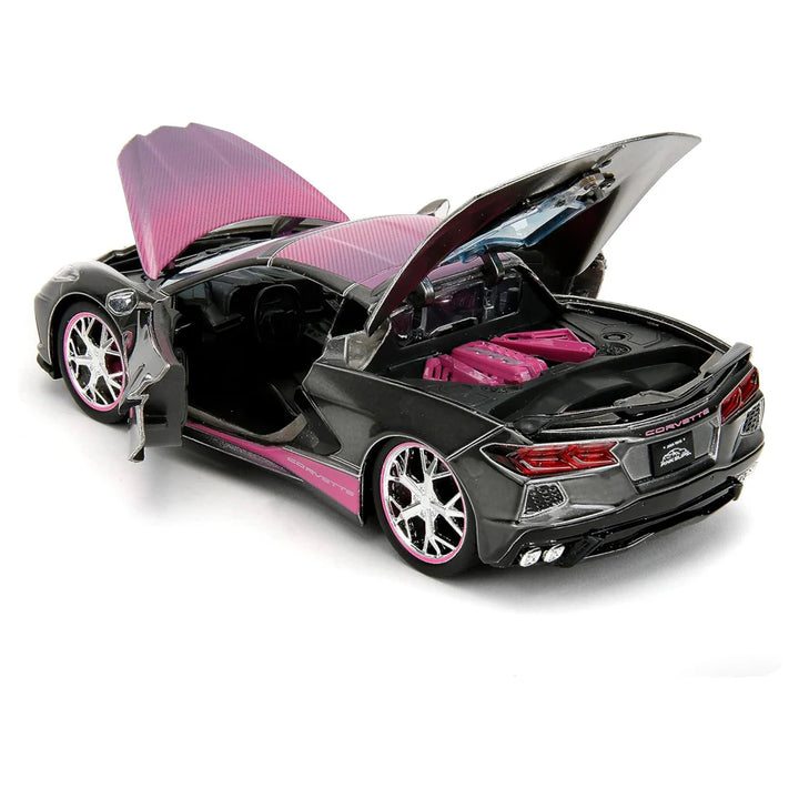 Jada Pink Slips 2020 Chevrolet Corvette Stingray Die-cast Car (Black/Pink)