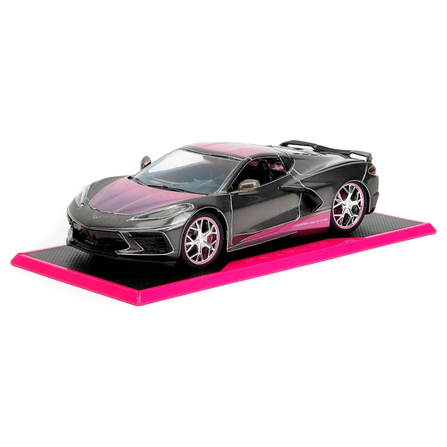 Jada Pink Slips 2020 Chevrolet Corvette Stingray Die-cast Car (Black/Pink)
