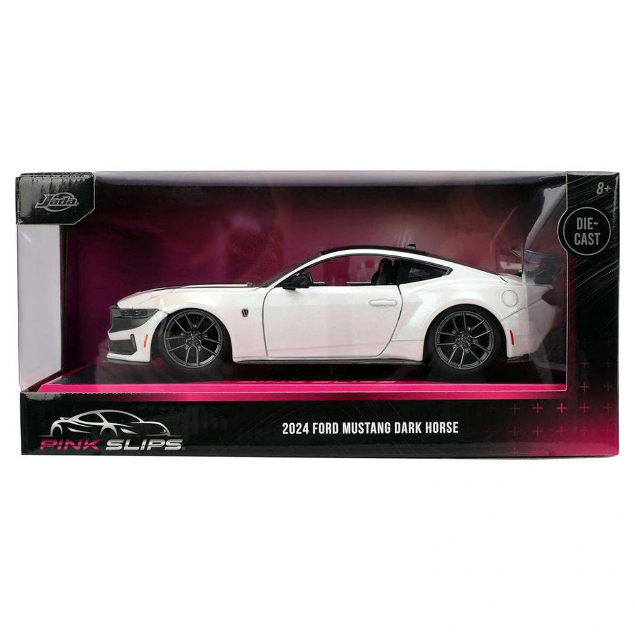 Jada Pink Slips 2024 Ford Mustang Dark Horse Die-Cast Car (1:24, White)