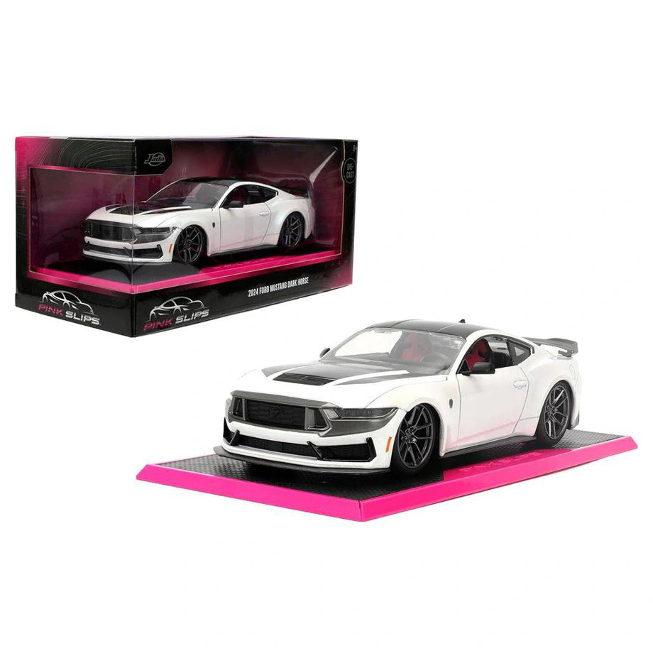 Jada Pink Slips 2024 Ford Mustang Dark Horse Die-Cast Car (1:24, White)