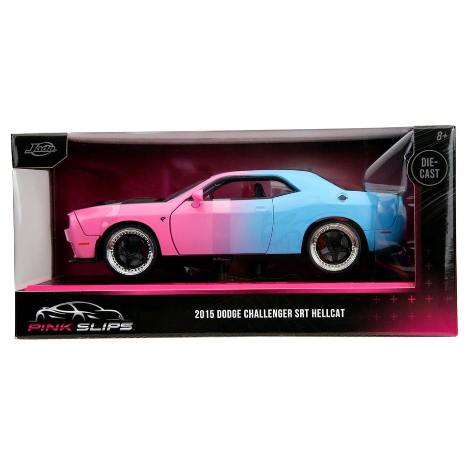 Jada Pink Slips 2015 Dodge Challenger SRT Hellcat Die-Cast Car (Pink/Blue)