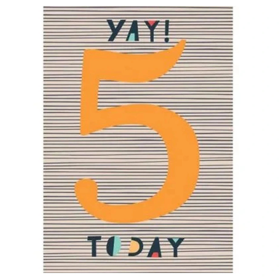 Pigment Yay! 5 Today Stripes Birthday Greeting Card (13 x 17.6 cm)