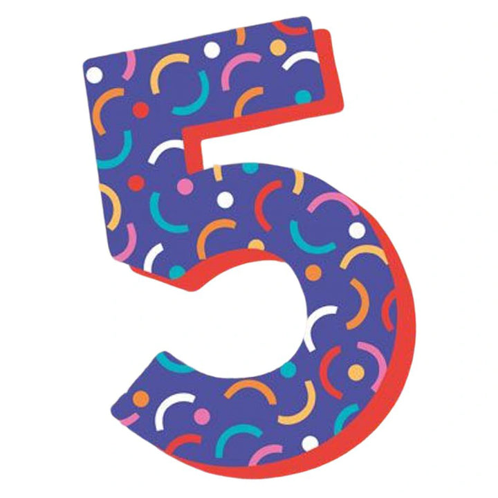 Pigment Ping Large Purple 5th Birthday Greeting Card (13 x 17.6 cm)