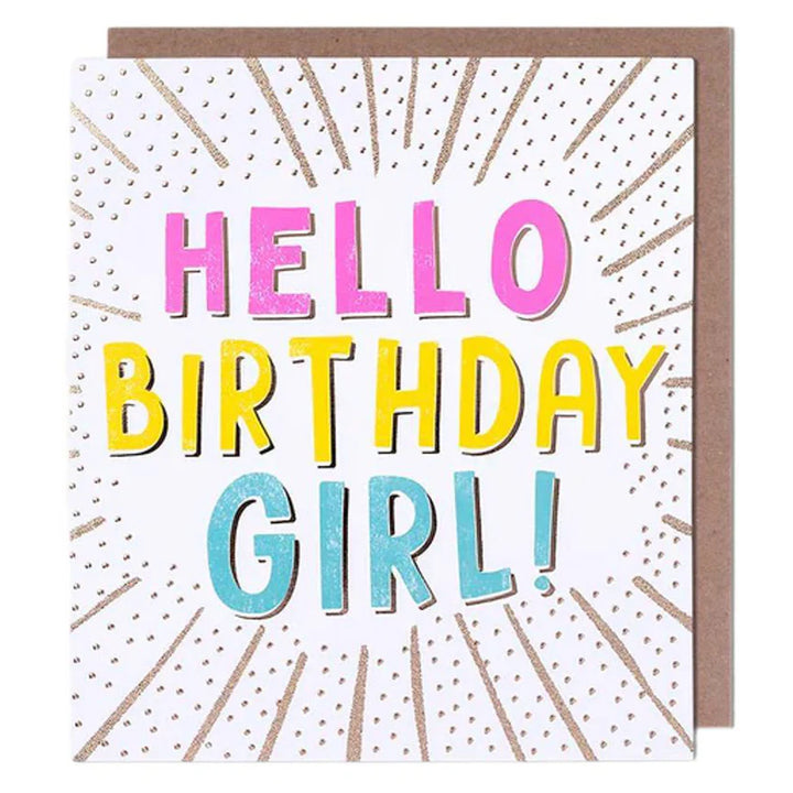 Pigment Brights Hello Birthday Girl Greeting Card (16 x 17.6 cm)