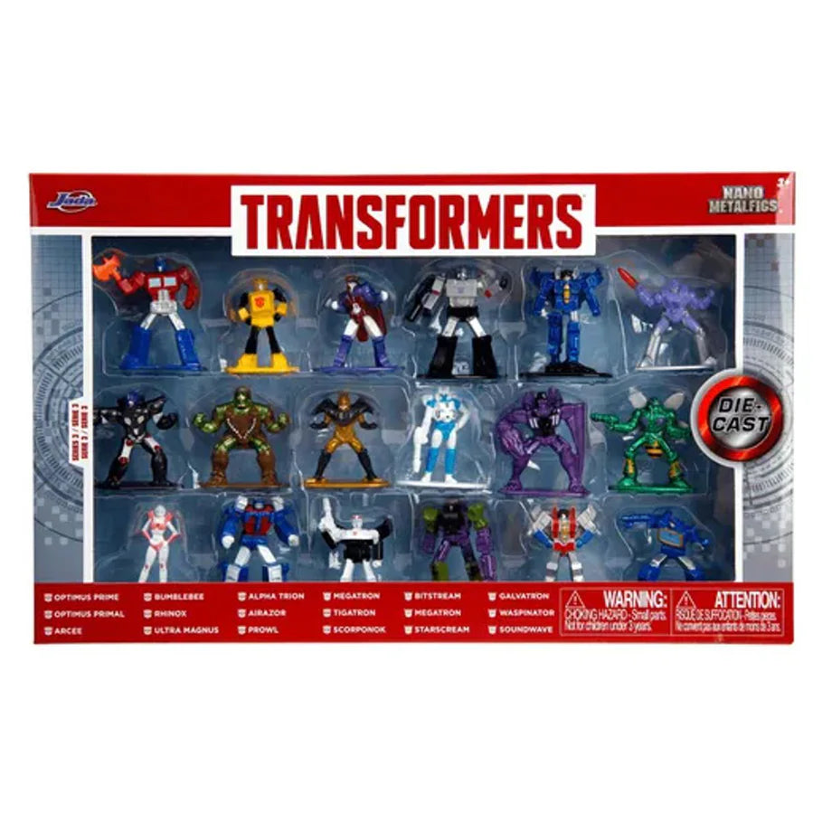Jada Nano MetalFigs Transformers Wave 3 Die-cast Figures Set (4 cm, Pack of 18)