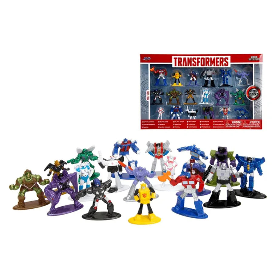 Jada Nano MetalFigs Transformers Wave 3 Die-cast Figures Set (4 cm, Pack of 18)