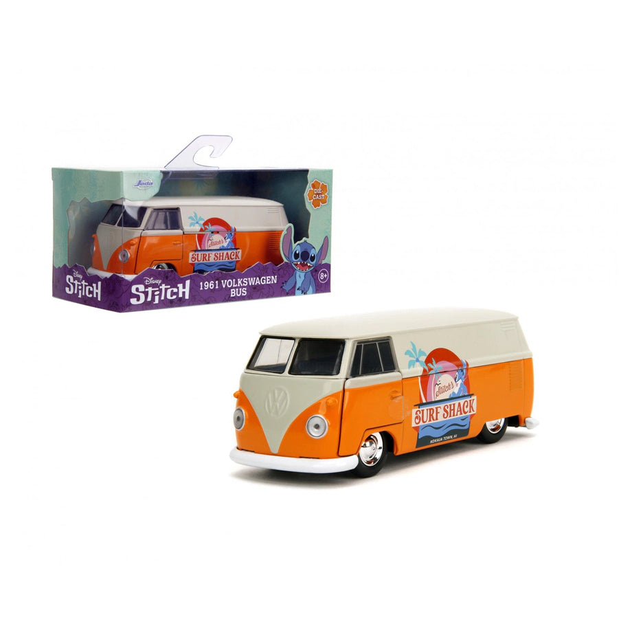 Jada Disney Lilo & Stitch Surf Shack 1961 Volkswagen Die-cast Bus (Orange/White)