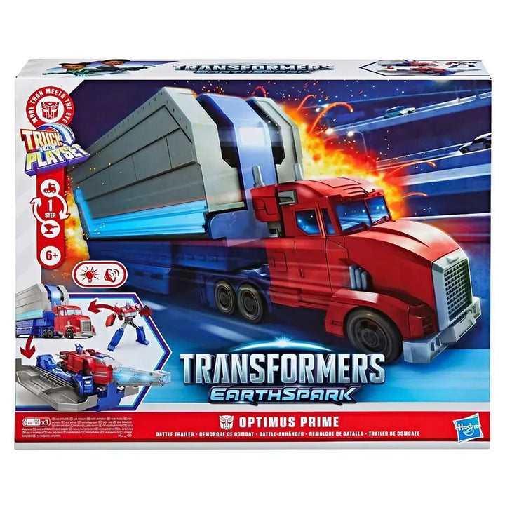 Hasbro Transformers EarthSpark Optimus Prime Battle Trailer Playset